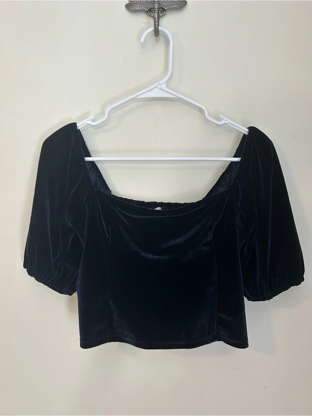 A&F Velvet Square Neck Crop Top